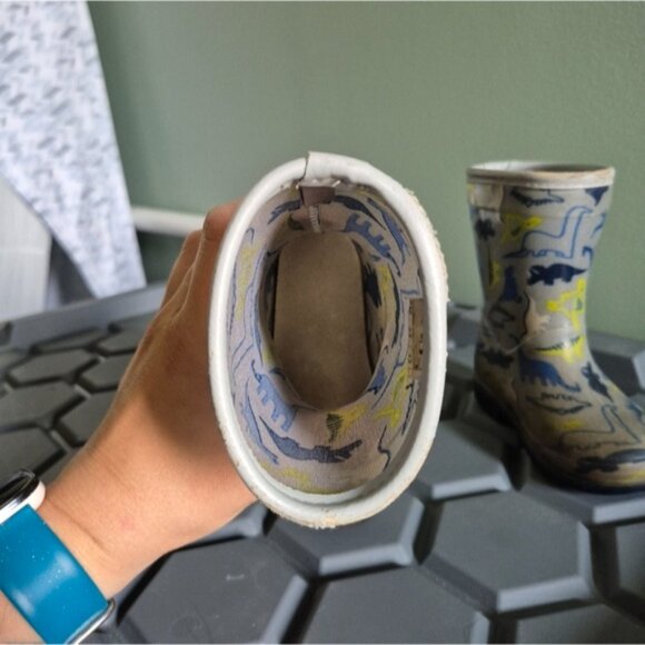 Kids Dinosaur Print Rain Boots - Picture 2 of 4